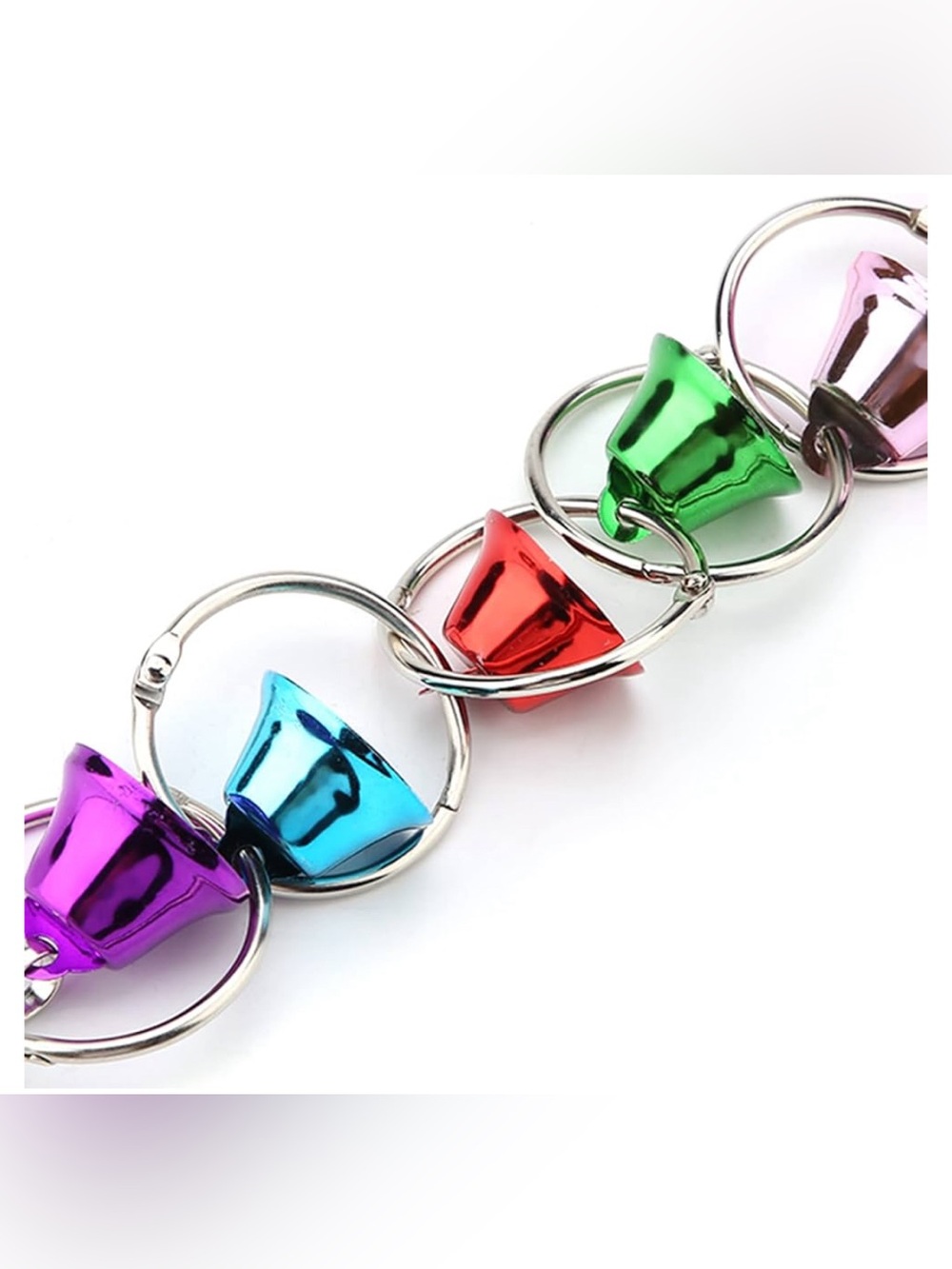 Colorful Metallic Bell Keychain - Multicolor